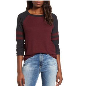 GIBSON Cozy Long Sleeve Varsity Top